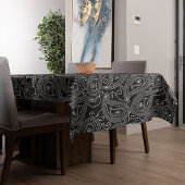 Zwart & Wit Elegant Damask Bloemenpatroon Tafelkleed