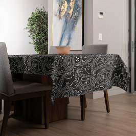 Zwart & Wit Elegant Damask Bloemenpatroon Tafelkleed