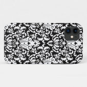 Zwart-wit Elegant Damask Case-Mate iPhone Case (Achterkant (horizontaal))