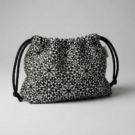 Zwart-wit Elegant Damask Patroon Stof