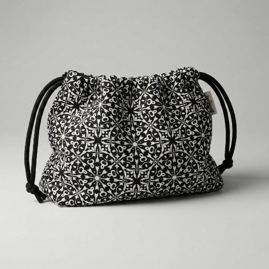 Zwart-wit Elegant  Damask Patroon Stof