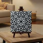 Zwart-wit Elegant  Damask Patroon Tegeltje