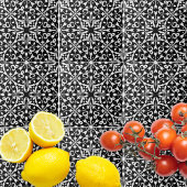 Zwart-wit Elegant  Damask Patroon Tegeltje