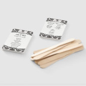 Zwart-wit Elegant Damask Trouwprogramma Handwaaier (Niet-gemonteerd)
