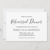 Zwart-wit elegant diner voor de huwelijksrepetitie kaart (Voorkant)