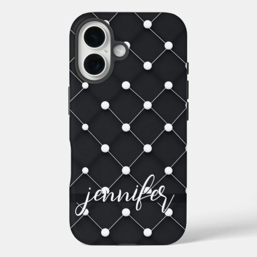Zwart-wit Elegant Dotted Pattern Case-Mate iPhone Case (Achterkant)