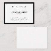 Zwart wit elegant eenvoudig design met moderne BW- Visitekaartje (Voorkant / Achterkant)