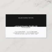 Zwart-wit elegant eenvoudig design met moderne koo visitekaartje (Achterkant)