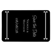 Zwart & Wit Elegant Eenvoudig Opslaan van de Datum Magneet (Horizontaal)