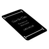 Zwart & Wit Elegant Eenvoudig Opslaan van de Datum Magneet (Rechterzijde)