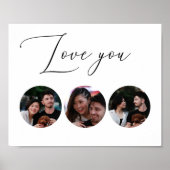 Zwart-wit elegant eenvoudig script multi-foto poster (Voorkant)