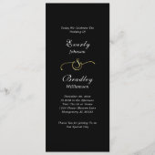 Zwart Wit Elegant Eenvoudig Script Trouwen Programmakaart (Voorkant)