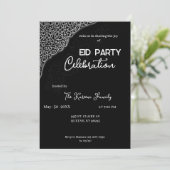 Zwart & wit elegant Eid-feest uitnodiging (Staand voorkant)
