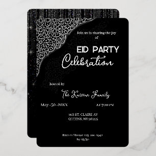 Zwart & wit elegant Eid-feest uitnodiging