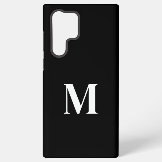 Zwart wit Elegant Elegant Monogram Stijlvol Samsung Galaxy Hoesje (Achterkant)