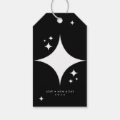 Zwart & wit Elegant & Festive Prettig Kerstfeest Cadeaulabel (Achterkant)