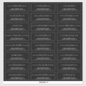Zwart-wit Elegant Formeel Bruiloft Adres Sticker (Vel)