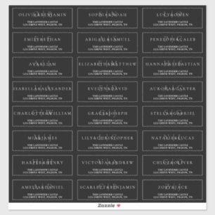 Zwart-wit Elegant Formeel Bruiloft Adres Sticker
