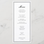 Zwart-wit Elegant Formeel Huwelijk Menu (Voorkant)