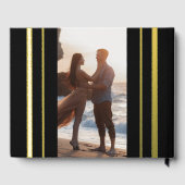 Zwart & Wit Elegant Formele Kalligrafie Bruiloft Gastenboek (Achterkant)