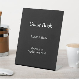 Zwart Wit Elegant gastenboek voetstuk teken Reclamebord Met Voetstuk