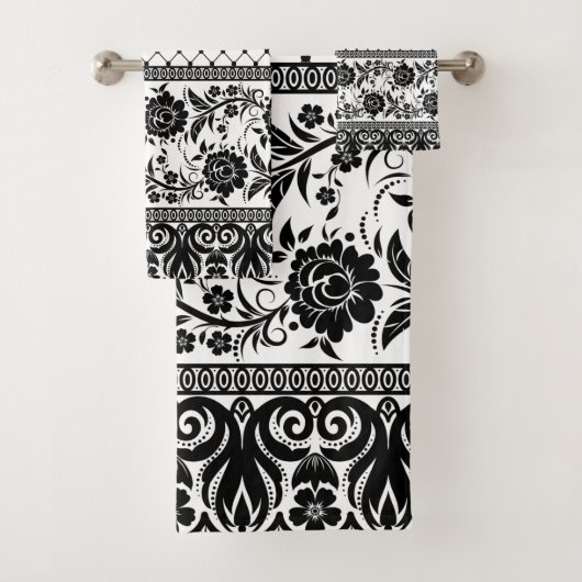 Zwart wit, elegant, handdoekje bad handdoek (Insitu)
