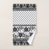 Zwart wit, elegant, handdoekje bad handdoek (Handdoek)