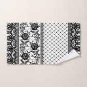 Zwart wit, elegant, handdoekje bad handdoek (Handdoek)