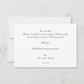 Zwart-wit elegant - Hartelijk dank Bedankkaart (Achterkant)