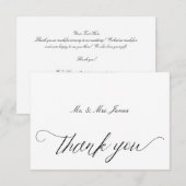 Zwart-wit elegant - Hartelijk dank Bedankkaart (Voorkant / Achterkant)