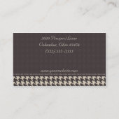 Zwart-wit Elegant Houndstooth Visitekaartje (Achterkant)