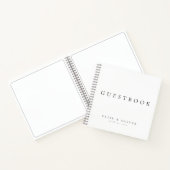 Zwart & Wit Elegant Huwelijk Gastboek Notitieboek (Binnen)