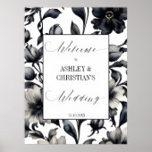 Zwart-wit elegant huwelijksonthaal poster (Voorkant)