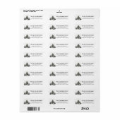 Zwart Wit Elegant Kerst Retouradres Etiket (Full Sheet)