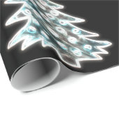 Zwart-wit elegant kerstboompatroon cadeaupapier (Rol Hoek)