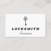 Zwart-wit Elegant Key Logo Slotenmaker Service Visitekaartje (Voorkant)
