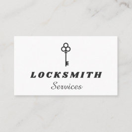 Zwart-wit Elegant Key Logo Slotenmaker Service Visitekaartje