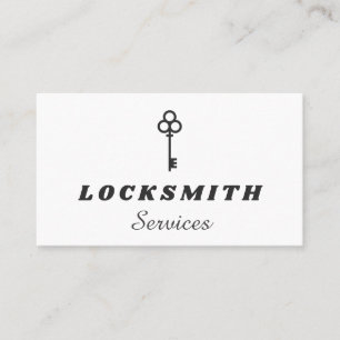 Zwart-wit Elegant Key Logo Slotenmaker Service Visitekaartje