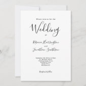 Zwart Wit Elegant Klassiek Modern Minimal Wedding Kaart (Voorkant)