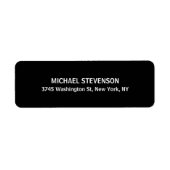 Zwart Wit Elegant Klassiek Retouradres Label (Voorkant)