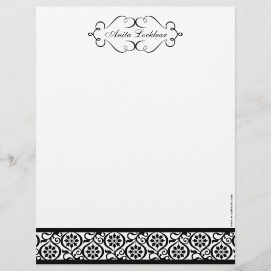 Zwart-wit Elegant Letterhead (Voorkant)