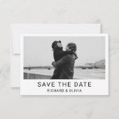 Zwart Wit Elegant Minimalist Save The Date Kaart (Voorkant)