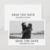 Zwart Wit Elegant Minimalist Save The Date Kaart (Voorkant / Achterkant)