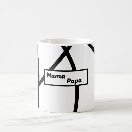 zwart-wit elegant Minimalistisch Abstract Koffiemok (Center)