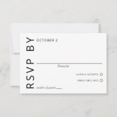 Zwart-wit Elegant Minimalistisch Modern Bruiloft RSVP Kaartje (Voorkant)