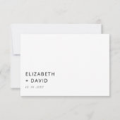 Zwart-wit Elegant Minimalistisch Modern Bruiloft RSVP Kaartje (Achterkant)