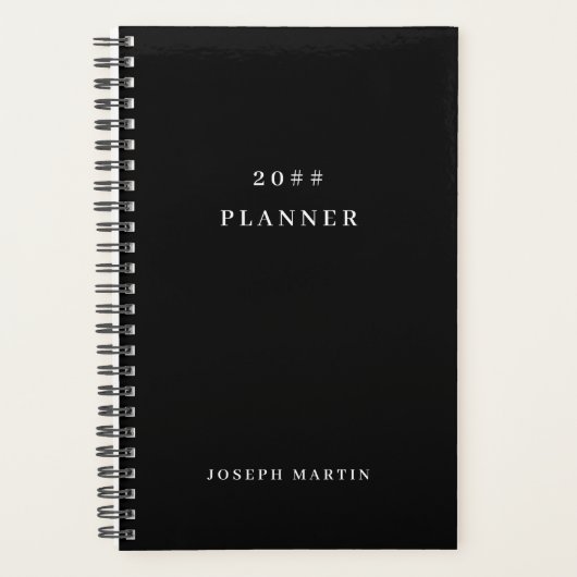 Zwart & Wit Elegant Minimalistisch Planner (Voorkant)