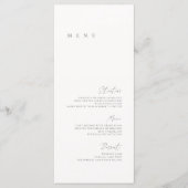 Zwart & Wit Elegant Minimalistisch Trouw Menu (Voorkant)