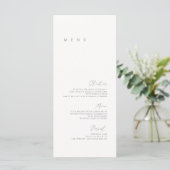 Zwart & Wit Elegant Minimalistisch Trouwfeest Plat Menu (Staand voorkant)