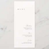 Zwart & Wit Elegant Minimalistisch Trouwfeest Plat Menu (Voorkant)